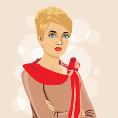 Female character. Vector illustration.