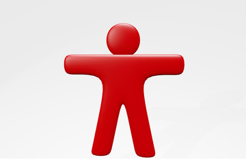 Colored Illustrations figure with outstretched arms