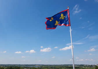 Fototapeta premium Fleurs-de-lis or Lilly flag at Angers, France