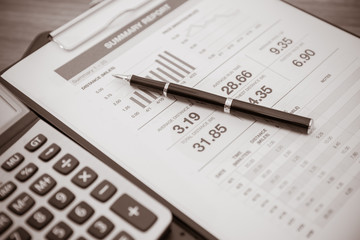 Showing business and financial report. Accounting