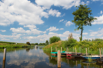 Fototapeta na wymiar Dutch river in landscape