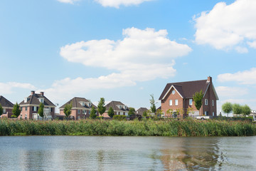 Modern houses near river
