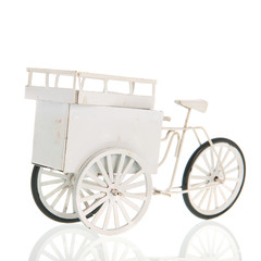 Fototapeta na wymiar White transport bike