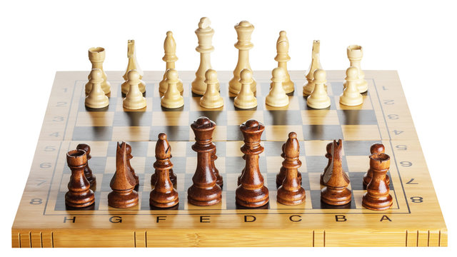 Wooden chess on chess board Stock Photo | Adobe Stock