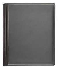 Gray leather hardcover book