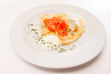 pancakes with salmon