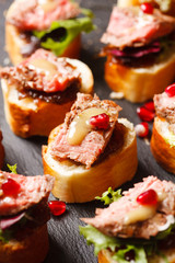 canape with beef meat