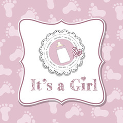 Baby girl invitation for baby shower