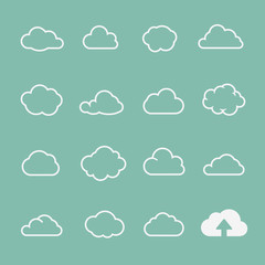 vector cloud shapes set, cloud icons for cloud computing for web