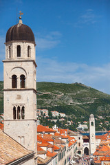 Fototapeta premium View on Franciscan Monastery tower and Bell tower from old city 
