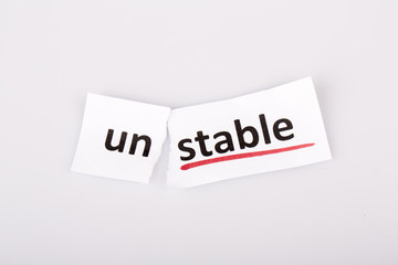 The word unstable changed to stable on torn paper