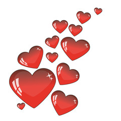 red heart on a white background