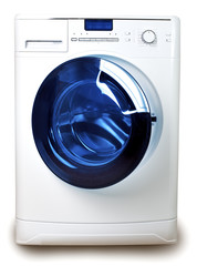 The washing machine on a white background