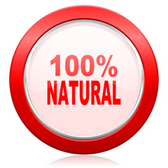 natural icon 100 percent natural sign