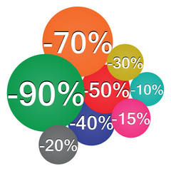 Vector icons of discounts