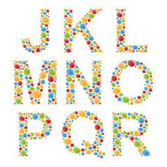 Vector Alphabets. Set letters of stylized colorful bubbles.