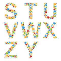 Vector Alphabets. Set letters of stylized colorful bubbles.