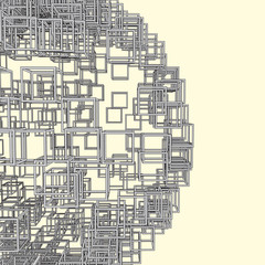 Abstract geometrical 3d background. Urban design.