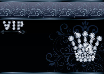 Brilliant  Queen crown VIP card, vector illustration