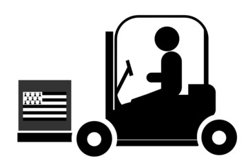 Drapeau breton sur un monte-charges