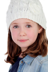 Smiling pretty girl with wool cap