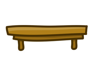 Wooden table isolated illustration