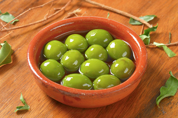 Green olives in oil