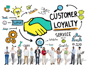 Customer Loyalty Service Support Care Trust Casual Concept