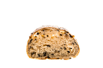 closeup bread on white background