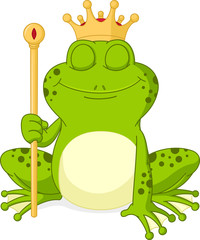 Naklejka premium Prince frog cartoon