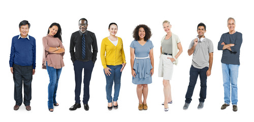 Obraz premium Casual Group Diverse People Social Variation Row Concept