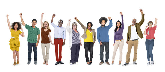 Obraz premium People Celebration Success Multiethnic Group Diversity Concept