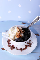 Dessert with prunes with walnut