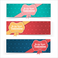Saint Valentine's Day banners.
