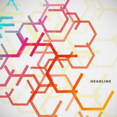 Colored broken lines on a light background