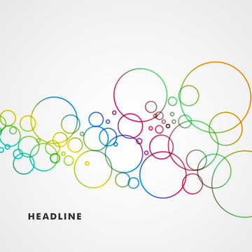 Beautiful colored circles on a light background