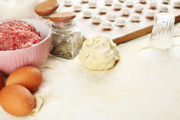 Cooking dumplings close-up