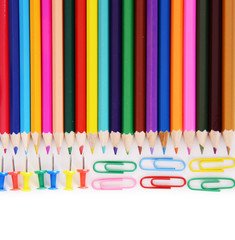 School stationery isolated on white