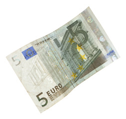 Euro banknote isolated on white