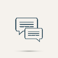 Simple pixel icon dialog messages. Vector design