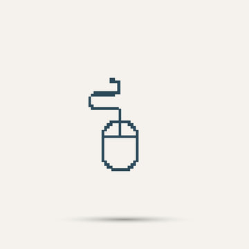 Simple stylish pixel icon mouse. Vector design