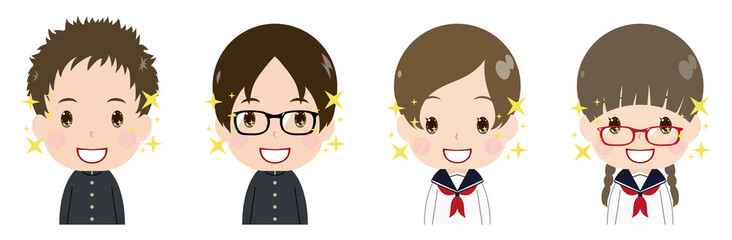 学生　顔　セット　期待