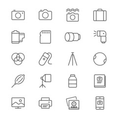 Photography thin icons