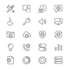 Fototapeta premium Setting thin icons