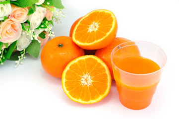 Orange Fruit and Rose Flower