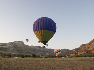 Fototapeta na wymiar Balloons flight in Cappadocia Turkey