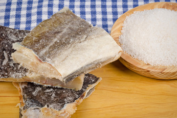 Pieces of salt preserved fish