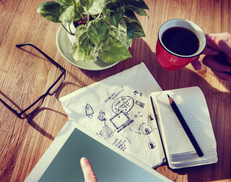Business Start Up Communication Planning Writing Concept