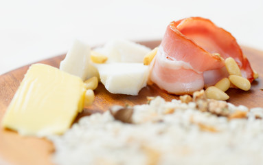 Risotto ingredients, shallow focus