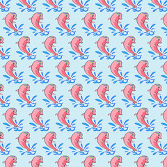 design wallpaper background of pink dolphin